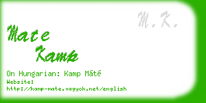 mate kamp business card